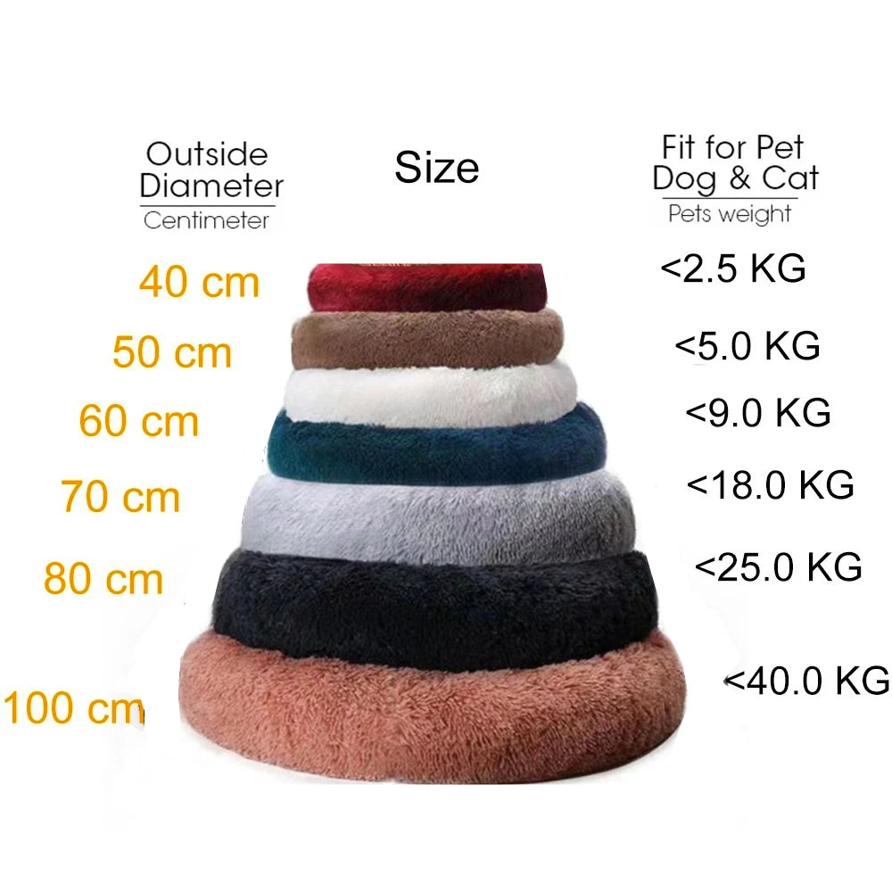 Pet Bed Donut Big Large Round Basket Plush Washable