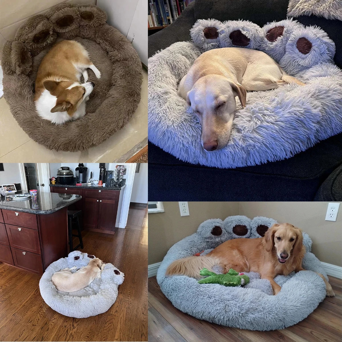 Fluffy Pet Bed Plush Kennel  Large Dogs Beds