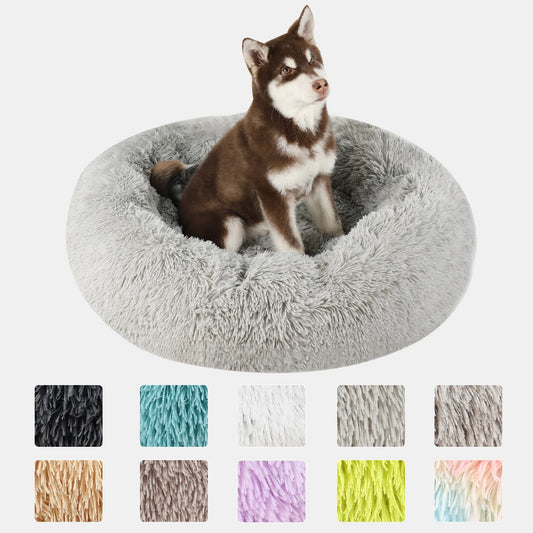 Pet Bed Donut Big Large Round Basket Plush Washable