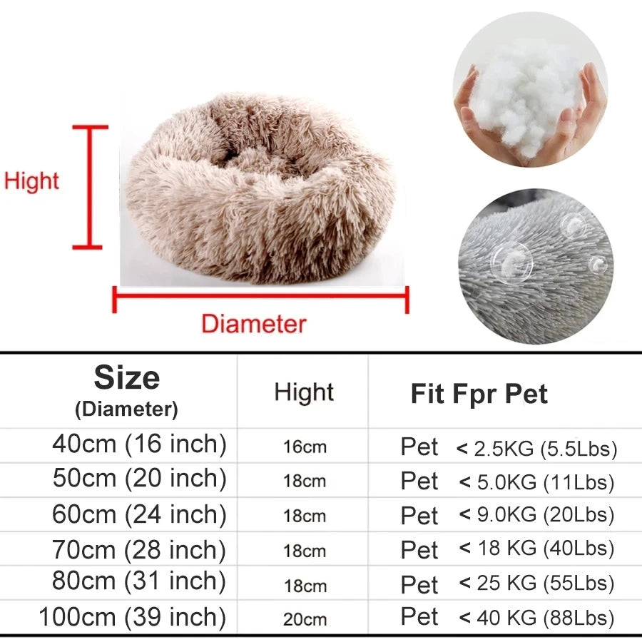 Pet Bed Donut Big Large Round Basket Plush Washable