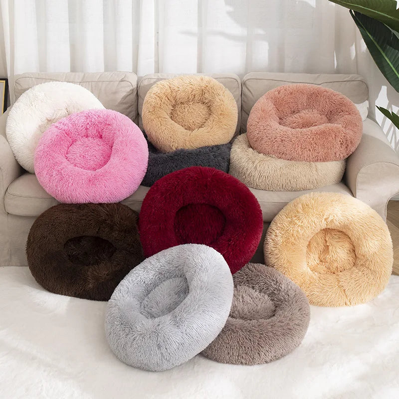 Pet Bed Donut Big Large Round Basket Plush Washable